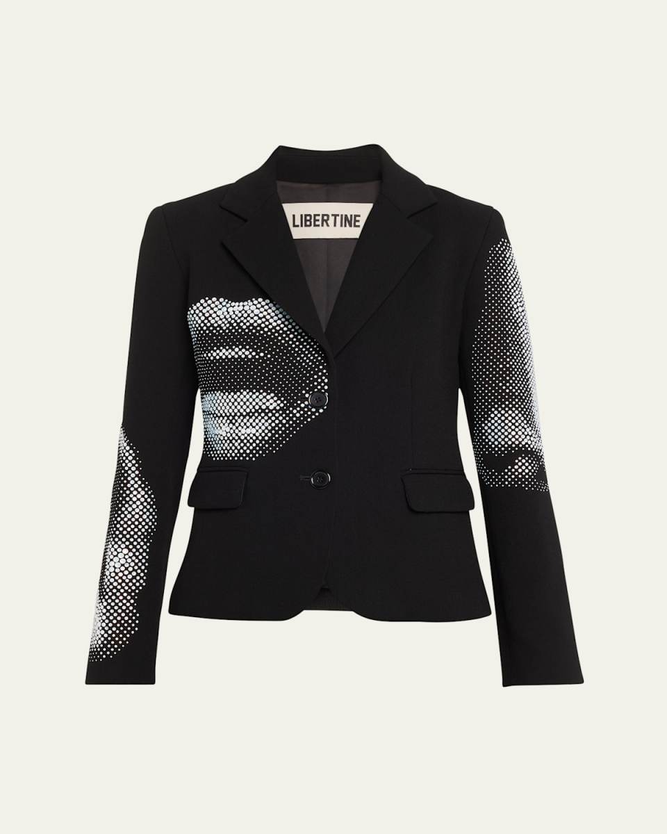 Five Senses Crystal Single-Breasted Blazer